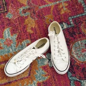 White platform converse 9.5.